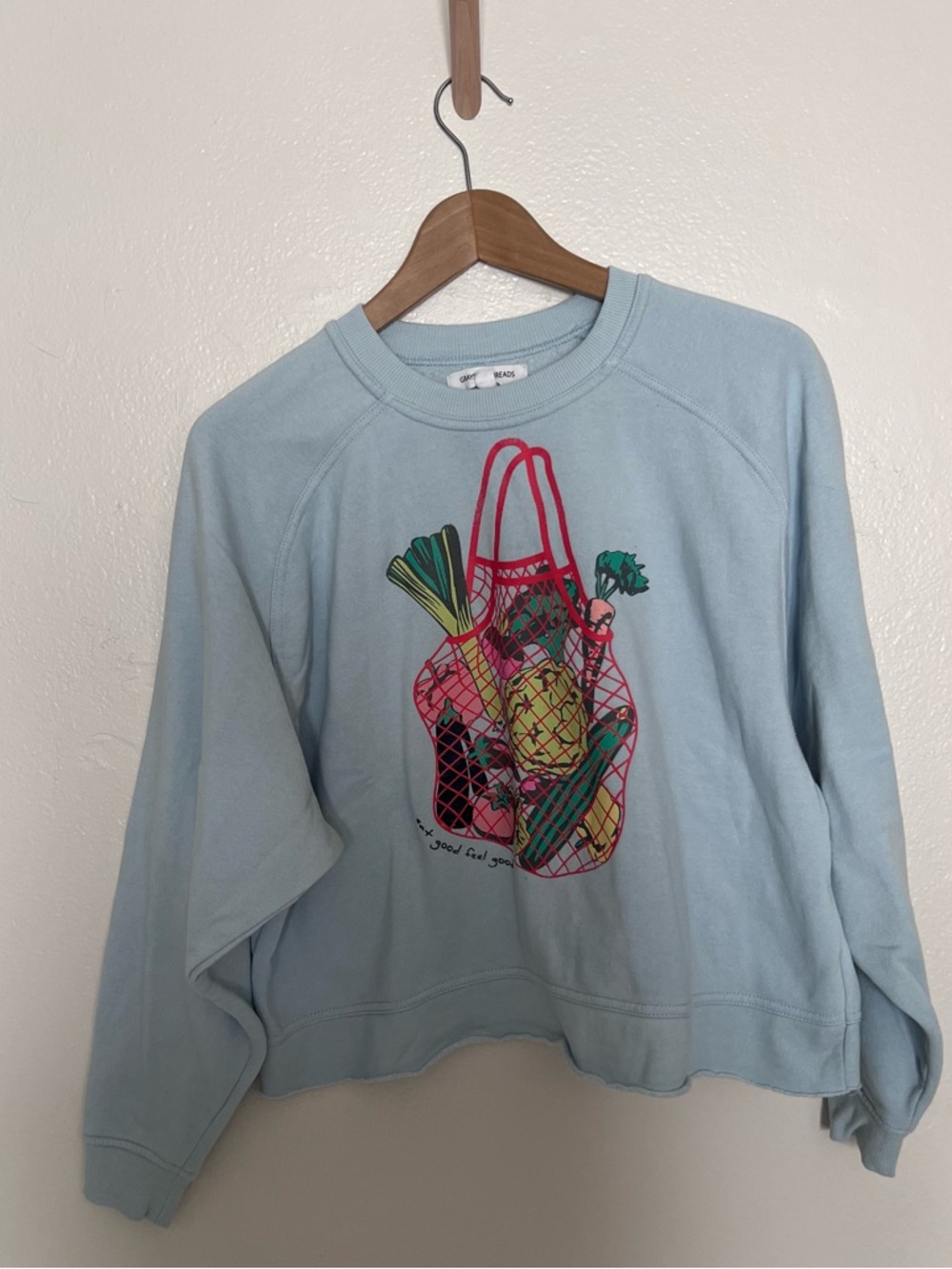 Greyson‎ Threads Farmers Market Graphic Sweatshirt Oversized Cropped Size Small